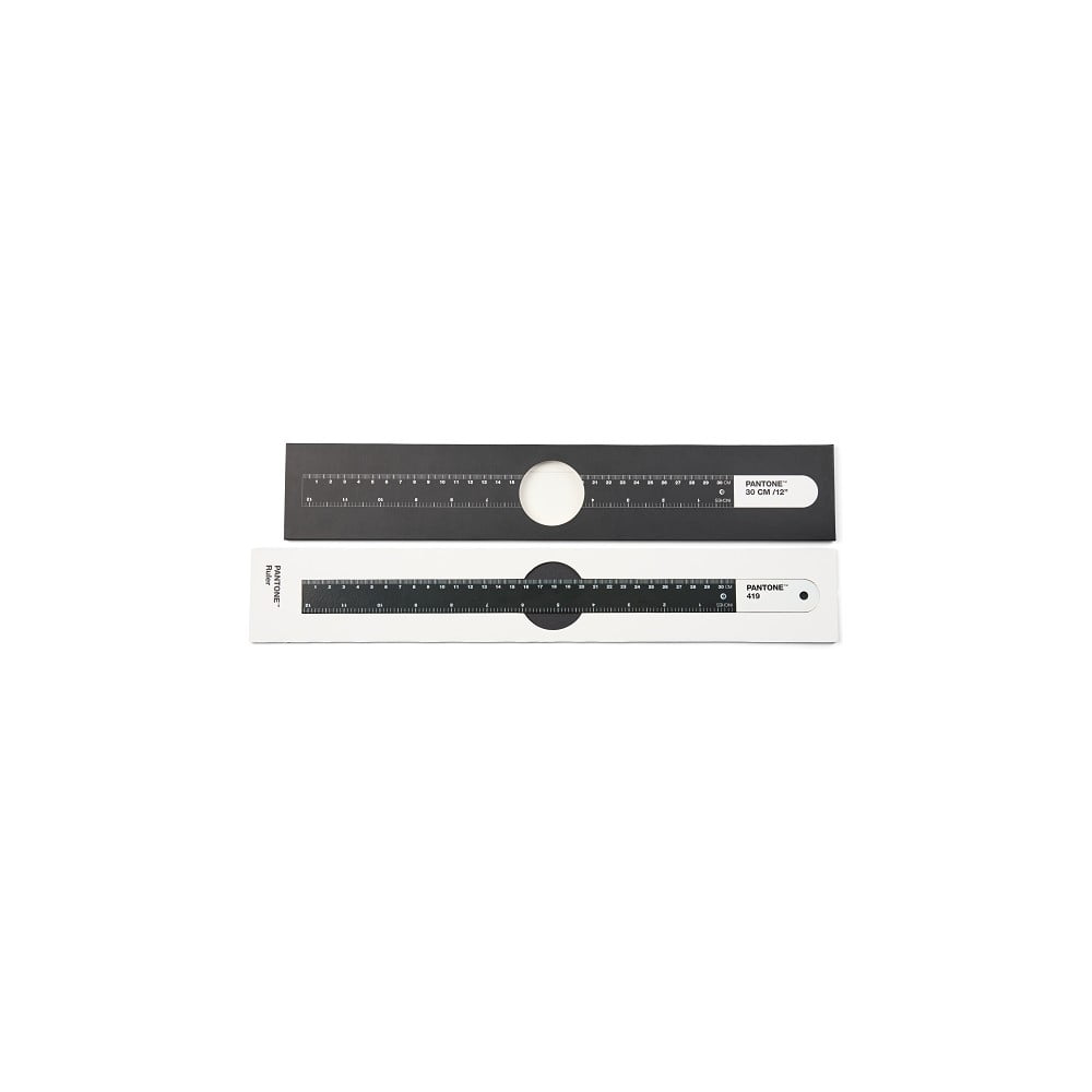 Čierne antikoro pravítko Pantone Ruler, 30 cm
