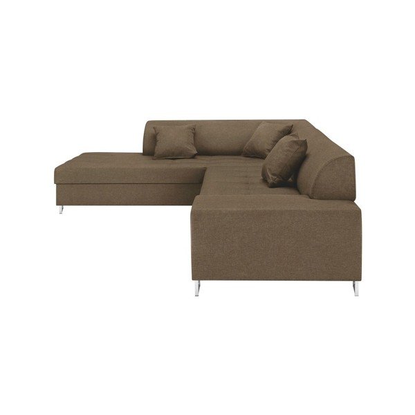 Svetlohnedá rohová rozkladacia pohovka s nohami v striebornej farbe Cosmopolitan Design Orlando, ľavý roh-image-2