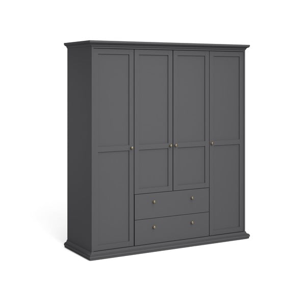 Sivá šatníková skriňa 181x201 cm Paris – Tvilum-image-2