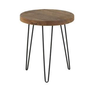 Odkladací stolík s doskou z brestového dreva Geese Camile, ⌀ 46 cm