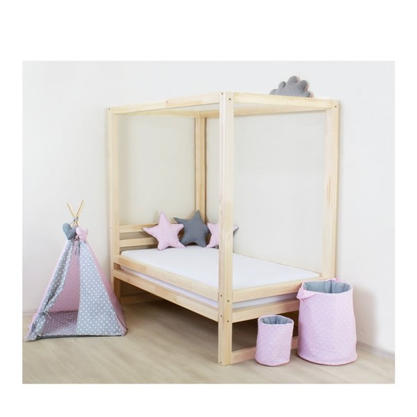 Drevená jednolôžková posteľ Benlemi Baldee Natura, 190 × 80 cm-image-1