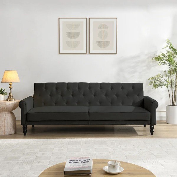 Antracitová polohovacia/rozkladacia pohovka 222 cm Tyne – Støraa-image-1
