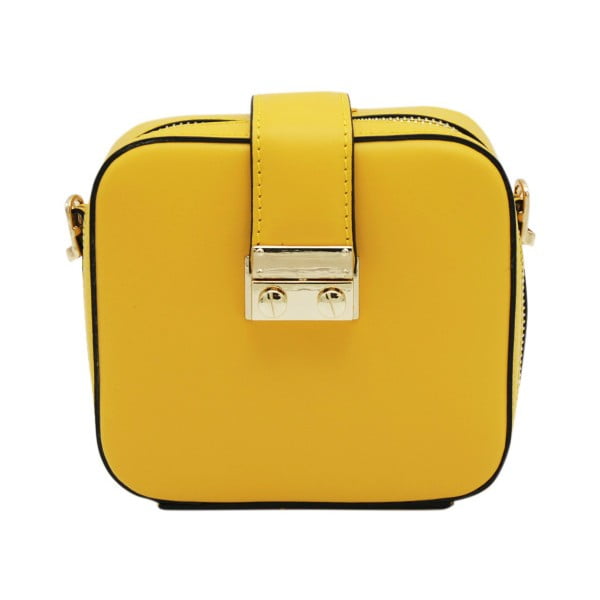 Žltá listová kabelka z pravej kože Andrea Cardone Pacco