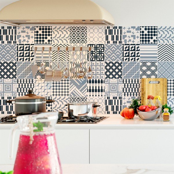 Sada 24 nástenných samolepiek Ambiance Wall Decal Scandinavian Tiles Kiev, 10 × 10 cm-image-1