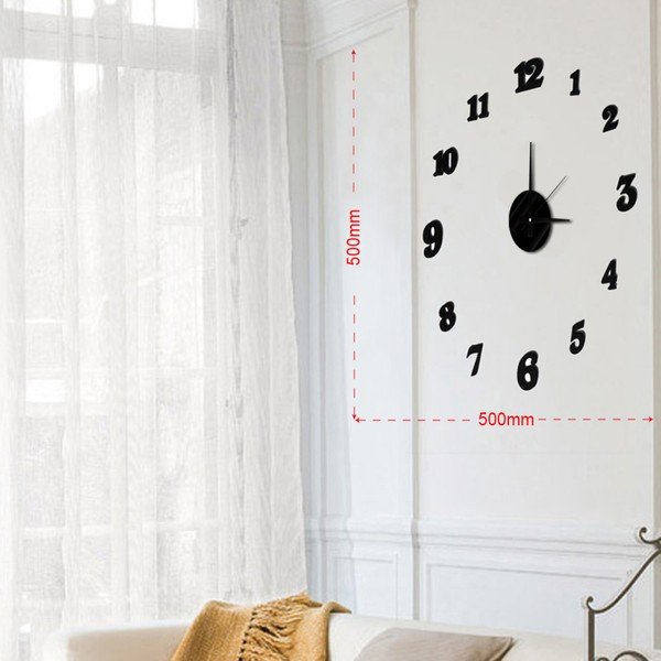 Nástenné nalepovacie hodiny Mauro Ferretti Numbers, ⌀ 50 cm-image-1