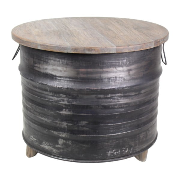 Odkladací stolík z teakového dreva HSM Collection Drum, ⌀ 60 cm