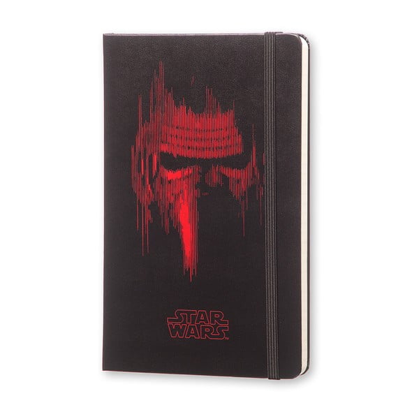 Veľký čierno-červený zápisník Moleskine Star Wars VII, linajkový