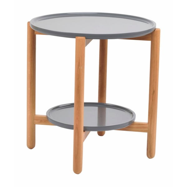 Sivý dubový stolík Folke Wendigo, ⌀ 55 cm