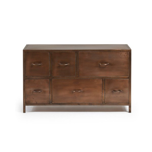 Komoda vo farbe medi z borovicového dreva La Forma Elma-image-3