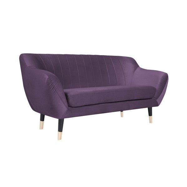 Fialová pohovka s čiernymi nohami Mazzini Sofas Benito, 158 cm-image-2