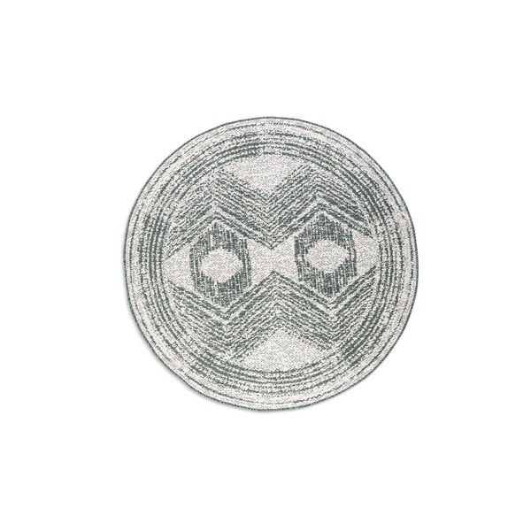 Krémovo-zelený okrúhly vonkajší koberec ø 100 cm Gemini – Elle Decoration
