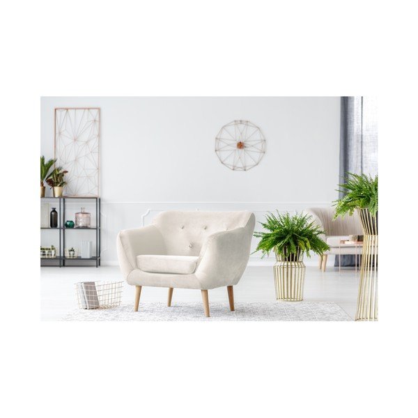 Krémové kreslo Mazzini Sofas Amelie-image-3