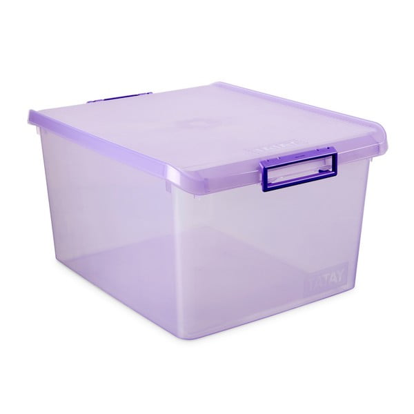 Fialový úložný box s vekom Ta-Tay Storage Box, 35 l