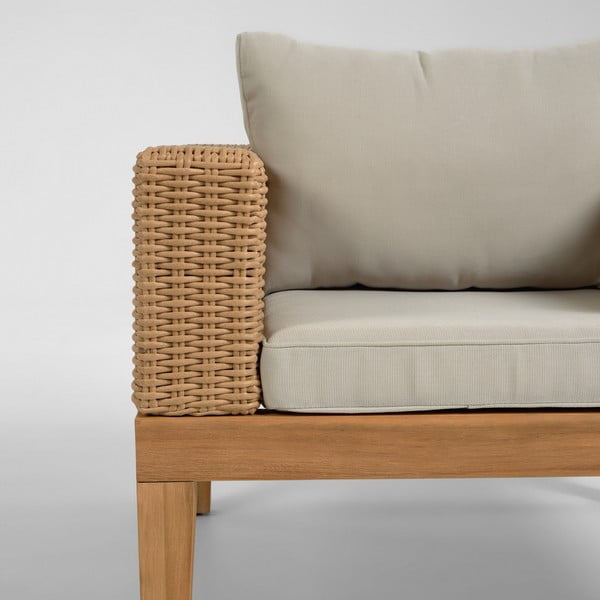 Záhradné kreslo s béžovými vankúšmi Kave Home Acae-image-1