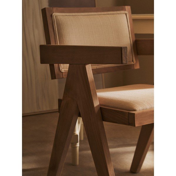 Čalúnená jedálenská stolička v prírodnej farbe Cebu – Premier Housewares-image-4