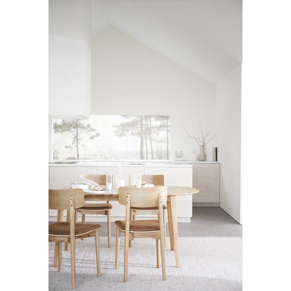 Jedálenská stolička z imitácie kože v koňakovohnedo-prírodnej farbe v súprave 2 ks Wolcott – Rowico-image-2