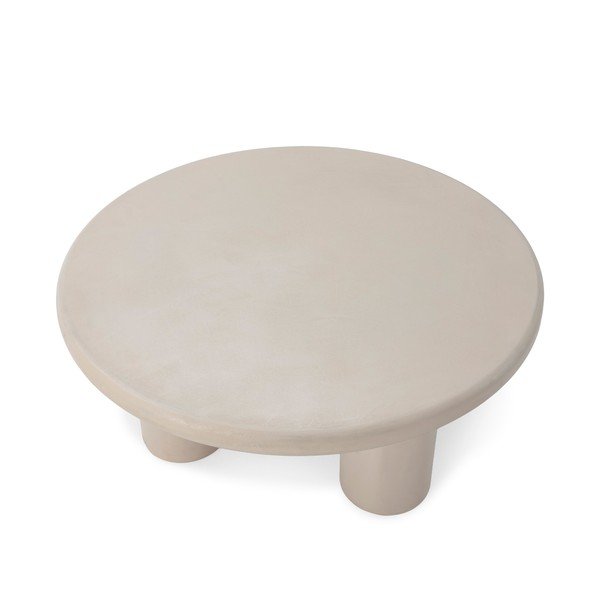 Krémovobiely okrúhly konferenčný stolík v dekore kameňa ø 80 cm Iriel – MOME-image-3