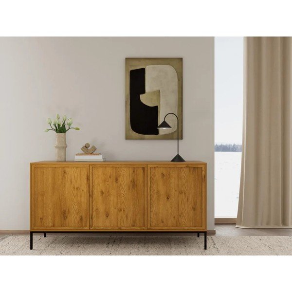 Komoda v dekore duba v prírodnej farbe 158x80x40 cm Palmdale – Actona-image-1