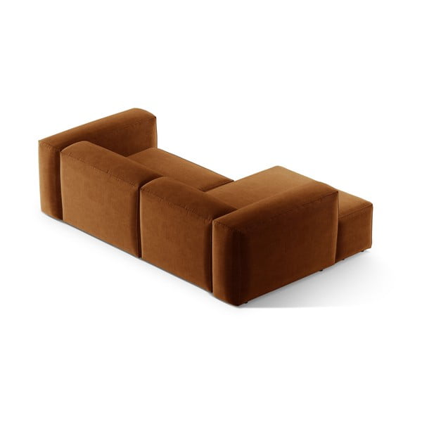 Rohová pohovka v tehlovej farbe (ľavý roh/s leňoškou) Bergamo – Cosmopolitan Design-image-4