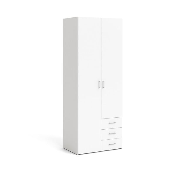 Biela šatníková skriňa 78x200 cm Space – Tvilum-image-2