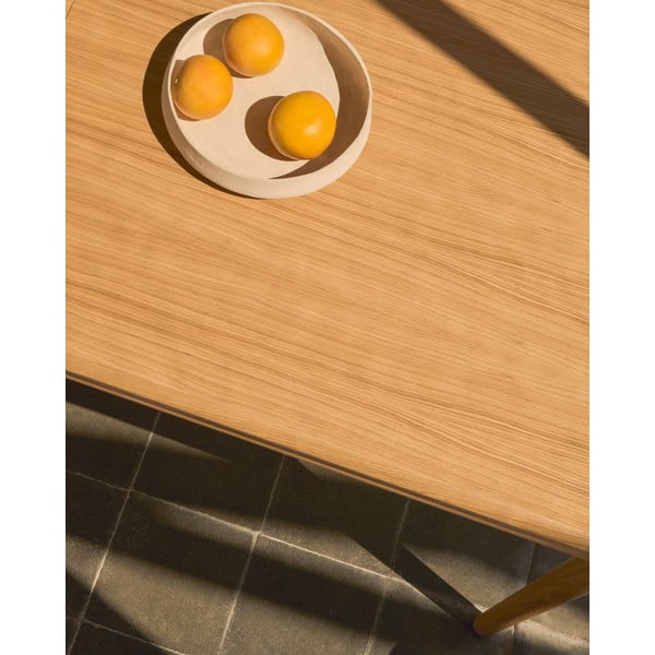 Rozkladací jedálenský stôl s prídavnou doskou v dekore duba 90x200 cm Lenon – Kave Home-image-3