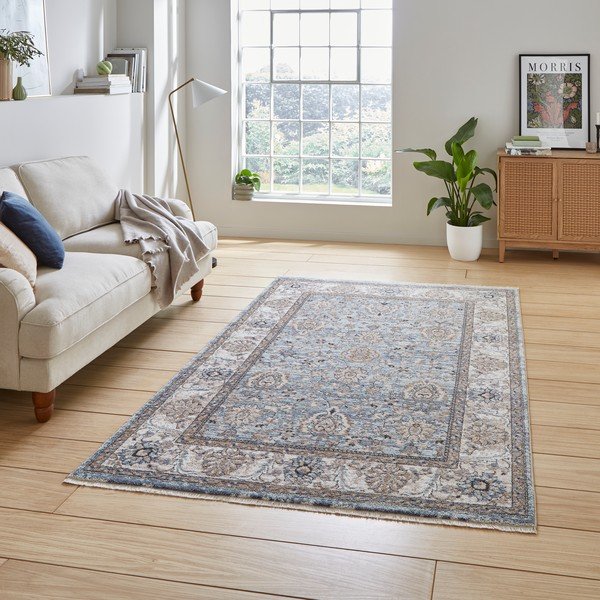 Modro-krémovobiely behúň 80x300 cm Vintage – Think Rugs-image-1