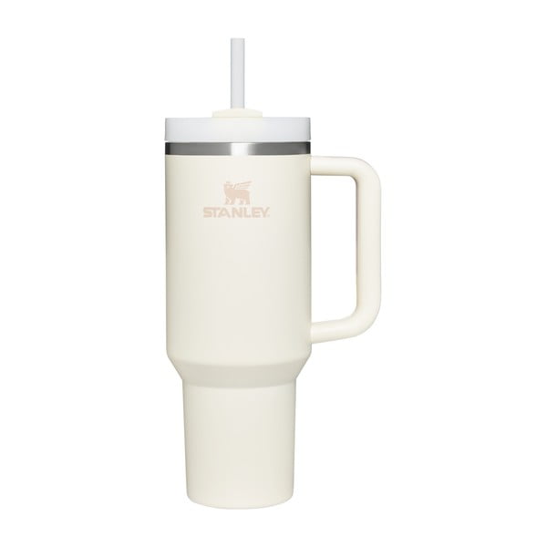 Krémovobiela termoska so slamkou z nehrdzavejúcej ocele 1,18 l Quencher H2.0 FlowState Tumbler Cream – Stanley