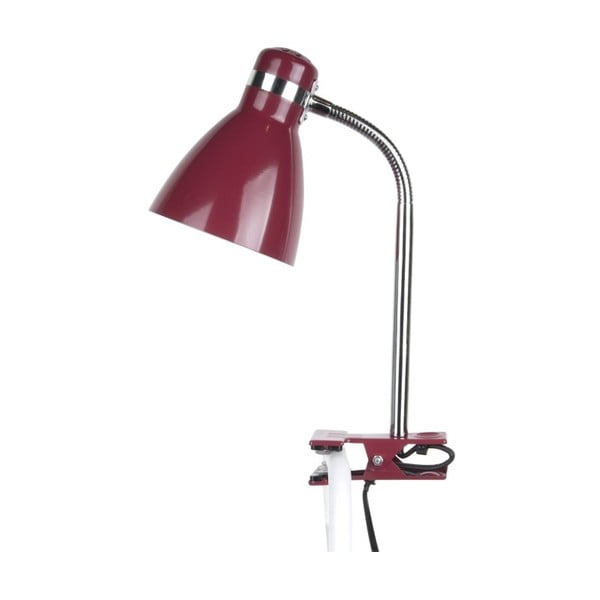 Tmavočervená stolová lampa so sponou na uchytenie Leitmotiv Study
