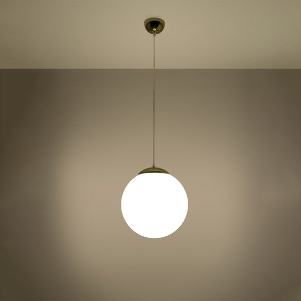 Závesné svietidlo v zlatej farbe so skleneným tienidlom ø 30 cm Cezab – Sollux-image-3