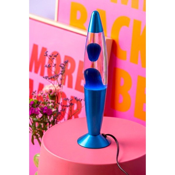 Modrá sklenená lávová lampa (výška  35,5 cm) Funky Rocket Lava – Leitmotiv-image-1