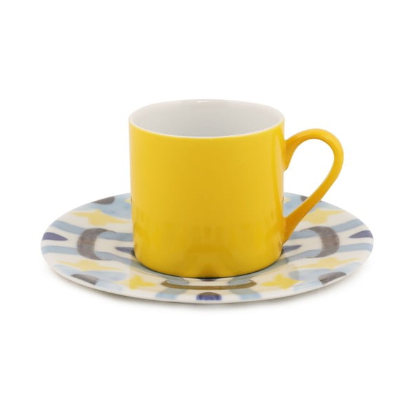 Súprava 4 šálok s tanierikmi Kütahya Porselen Geometric, 90 ml-image-3