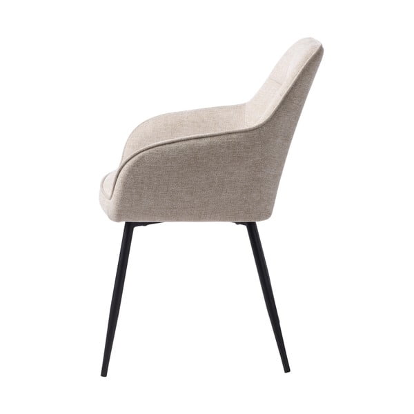 Béžové čalúnené jedálenské kreslo s podrúčkami Nolan – Unique Furniture-image-3