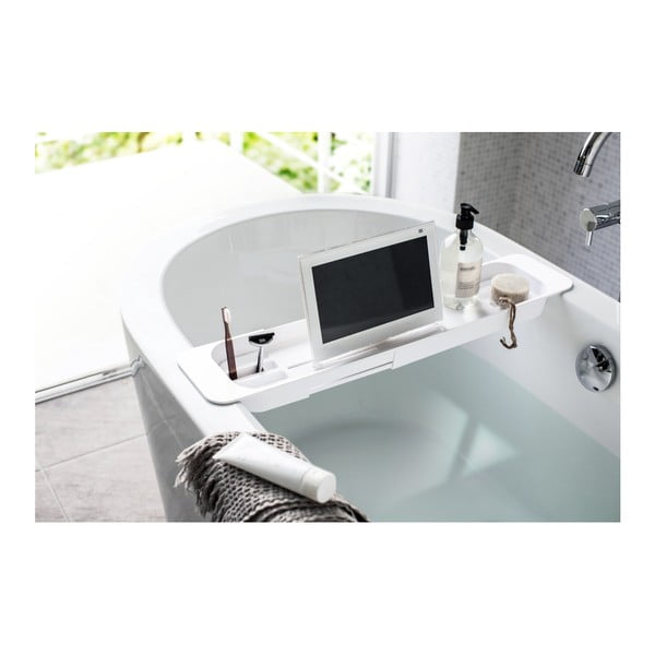 Biela nastaviteľná polica na vaňu YAMAZAKI Tower-image-2