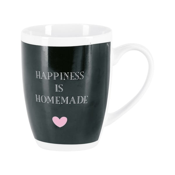 Čierny keramický hrnček Miss Étoile Happiness Is Homemade