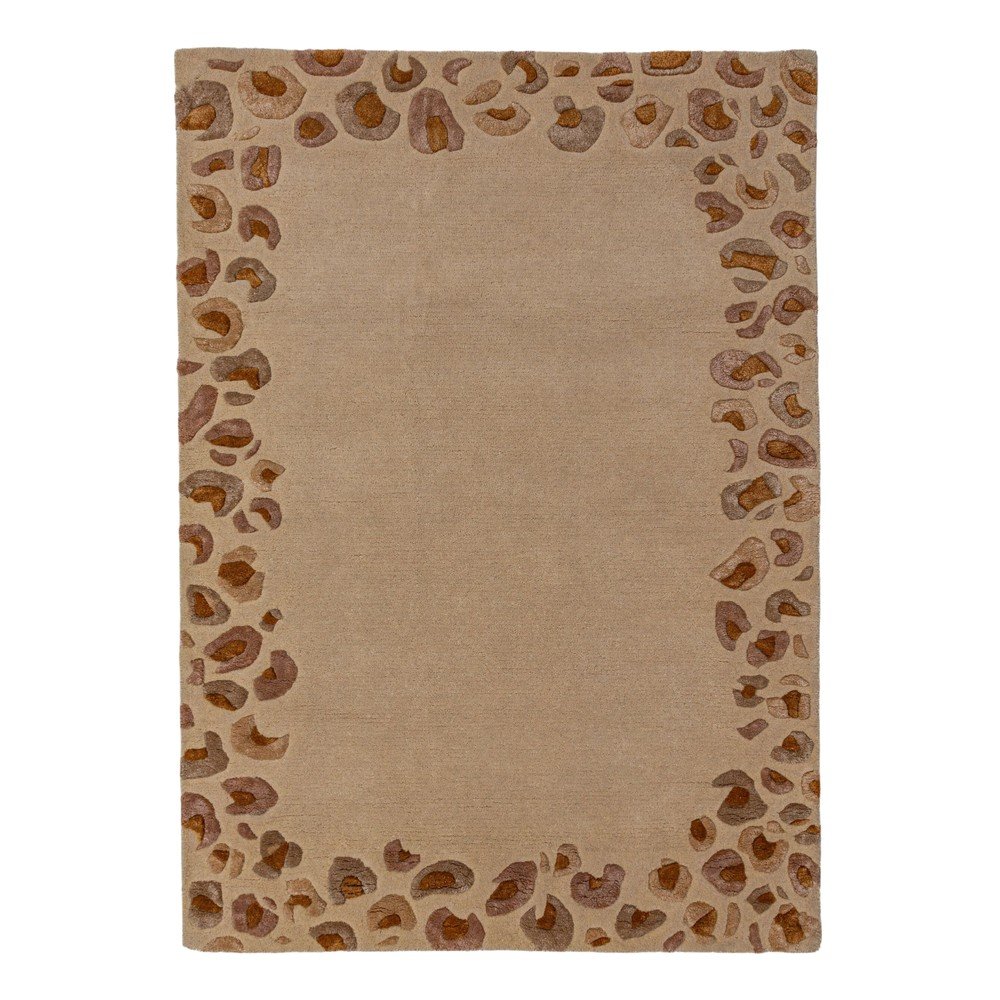E-shop Ručne tkaný koberec s prímesou vlny v prírodnej farbe 140x200 cm Leopard Frame – Flair Rugs