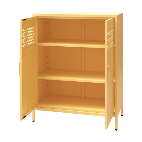 Žltá kovová skrinka 80x102x40 cm Annie – Støraa-image-3