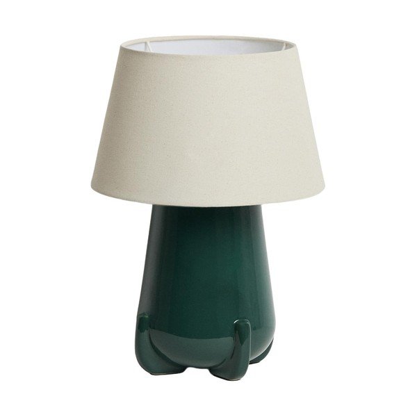 Zelená/slonovinová keramická stolová lampa (výška  45,5 cm) Odra – Kave Home