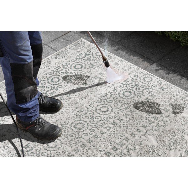 Zeleno-biely vonkajší koberec Ragami Circle, 200 x 290 cm-image-2