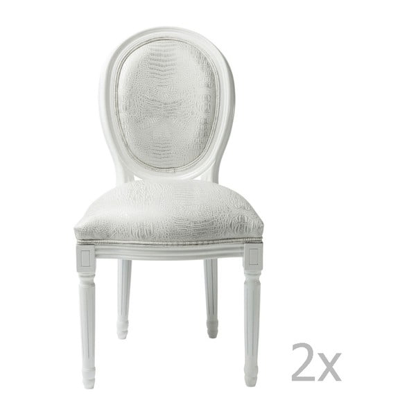 Sada 2 bielych jedálenských stoličiek Kare Design Croco