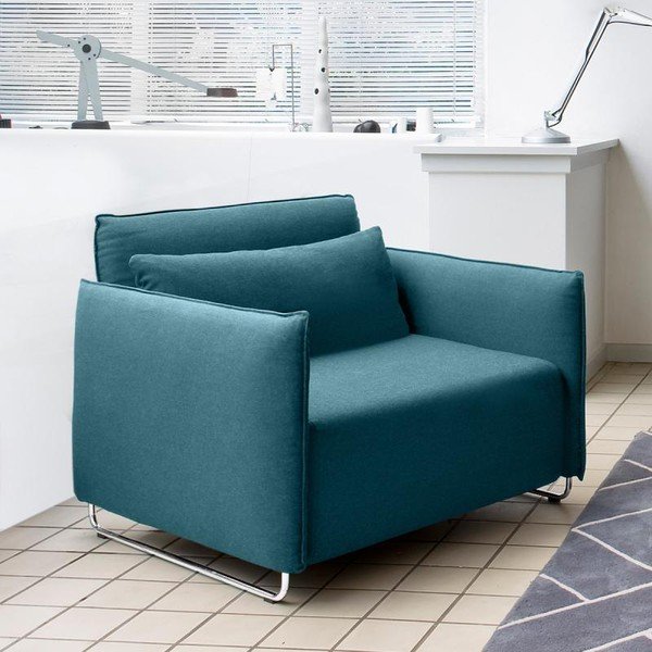 Tyrkysovomodré rozkladacie kreslo Softline Cord-image-1