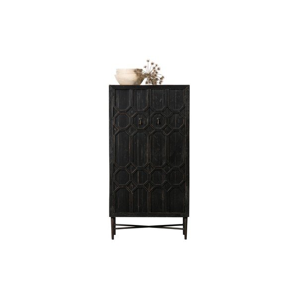 Čierna skrinka z recyklovaného dreva 75x143x40 cm Bequest – WOOOD-image-3