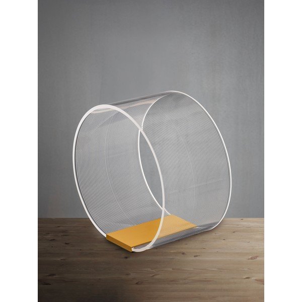 Hliníková LED stolová lampa so stmievačom v zlatej farbe s tienidlom z akrylového skla (výška  28 cm) Valentin – Nova Luce-image-3