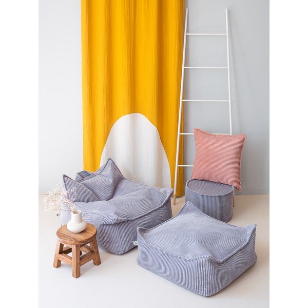 Modrý menčestrový detský sedací vak Square – Wigiwama-image-2