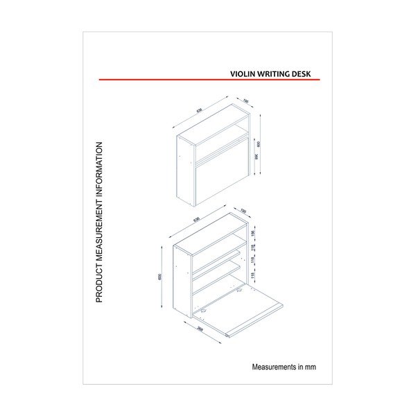 Nástenný skladací stolík Flora, 63,6 × 90 × 19,5 cm-image-1