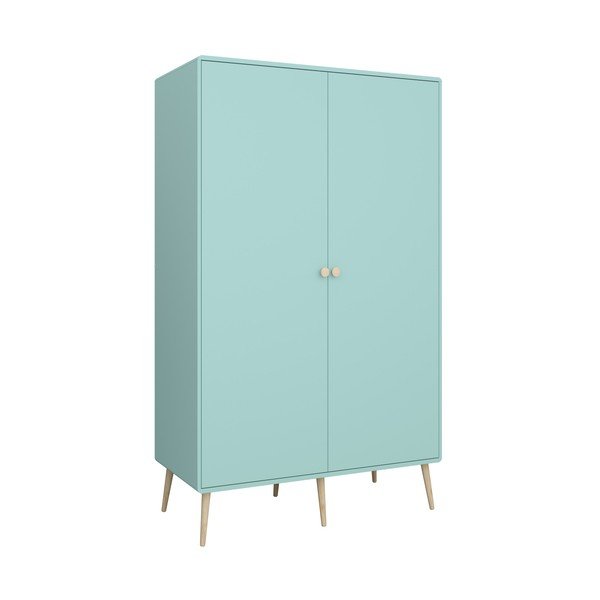 Tyrkysovomodrá detská šatníková skriňa 113x190 cm Gaia - Tvilum-image-3