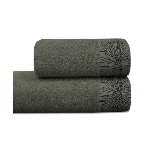 Tmavozelený froté bavlnený uterák 50x100 cm Valencia – My House-image-2