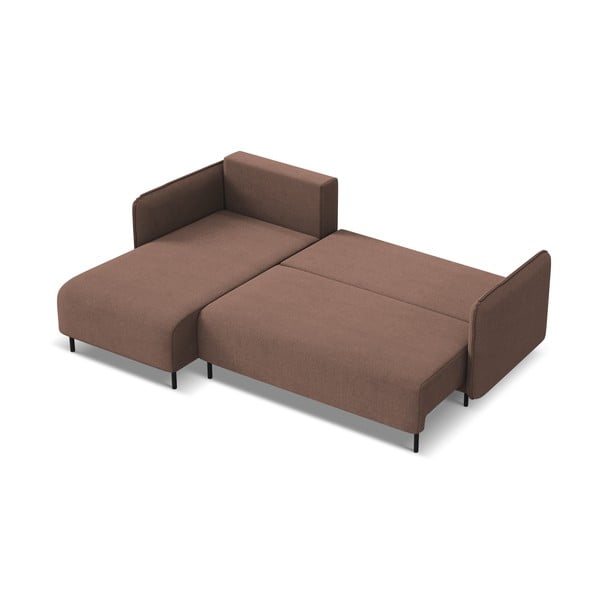 Ružová rozkladacia/s úložným priestorom rohová pohovka (ľavý roh) Luana – Makamii-image-3