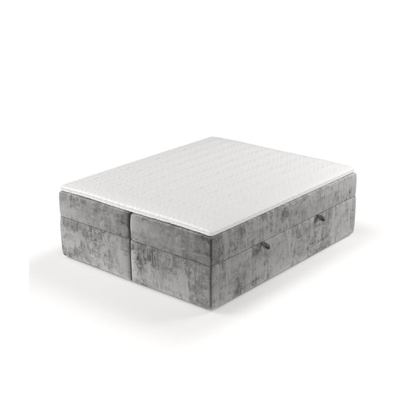 Sivá boxspring posteľ s úložným priestorom 160x200 cm Yoko – Maison de Rêve-image-2