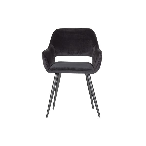 Čierne čalúnené jedálenské kreslá v súprave s podrúčkami 2 ks Jelle – WOOOD-image-2