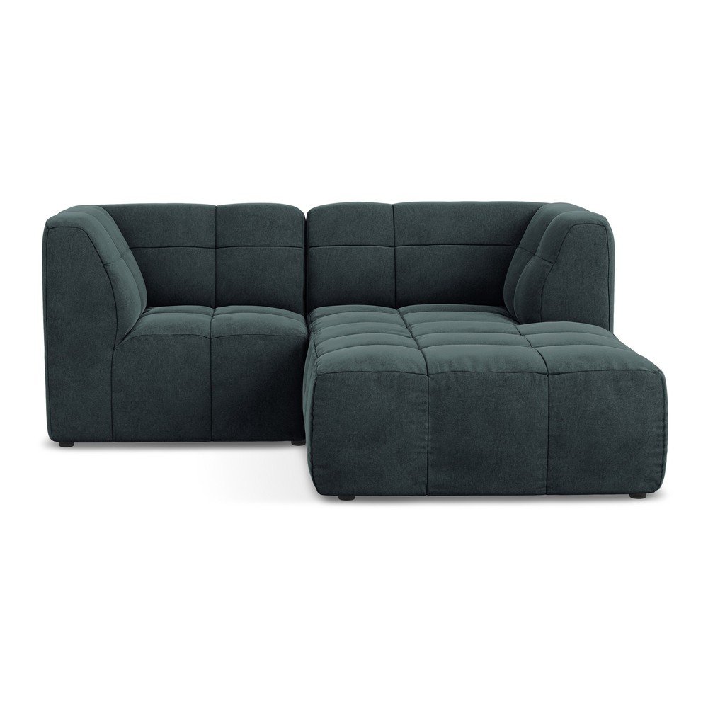 Modrá zamatová rohová pohovka (pravý roh/s leňoškou) Aloha – Makamii